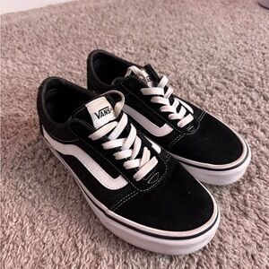 Vans Black and White Old Skool Low-Top Sneakers